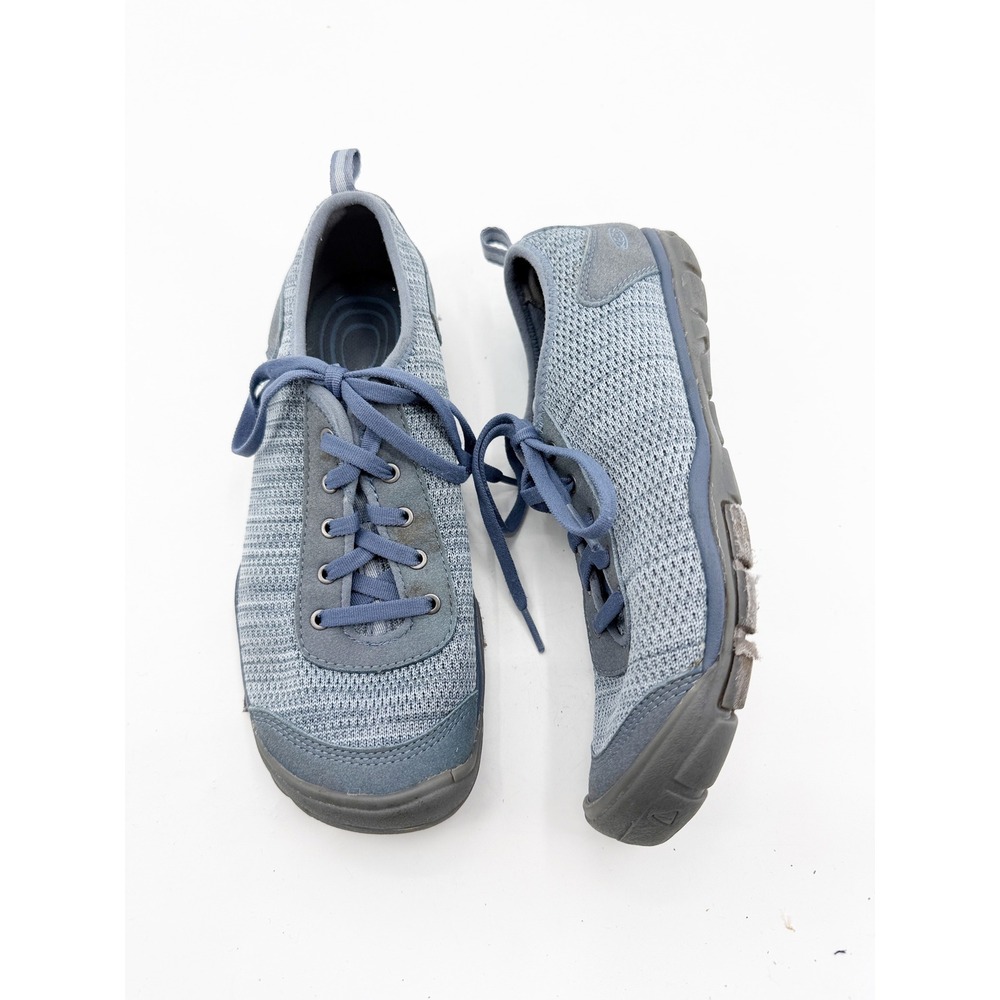 Keen Womens 8 Blue Grey Mesh Walking Shoes Low Profile 1022853